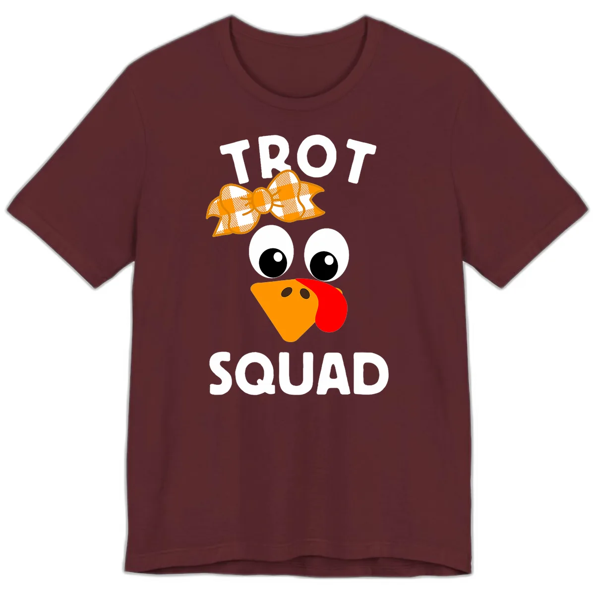 Turkey Trot Squad Design Premium T-Shirt in Maroon