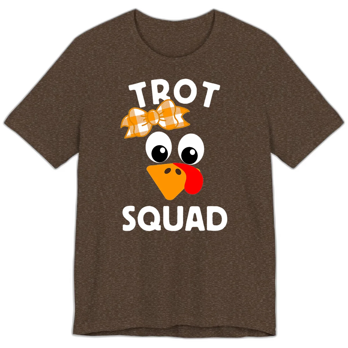 Turkey Trot Squad Design Premium T-Shirt in Heather Brown