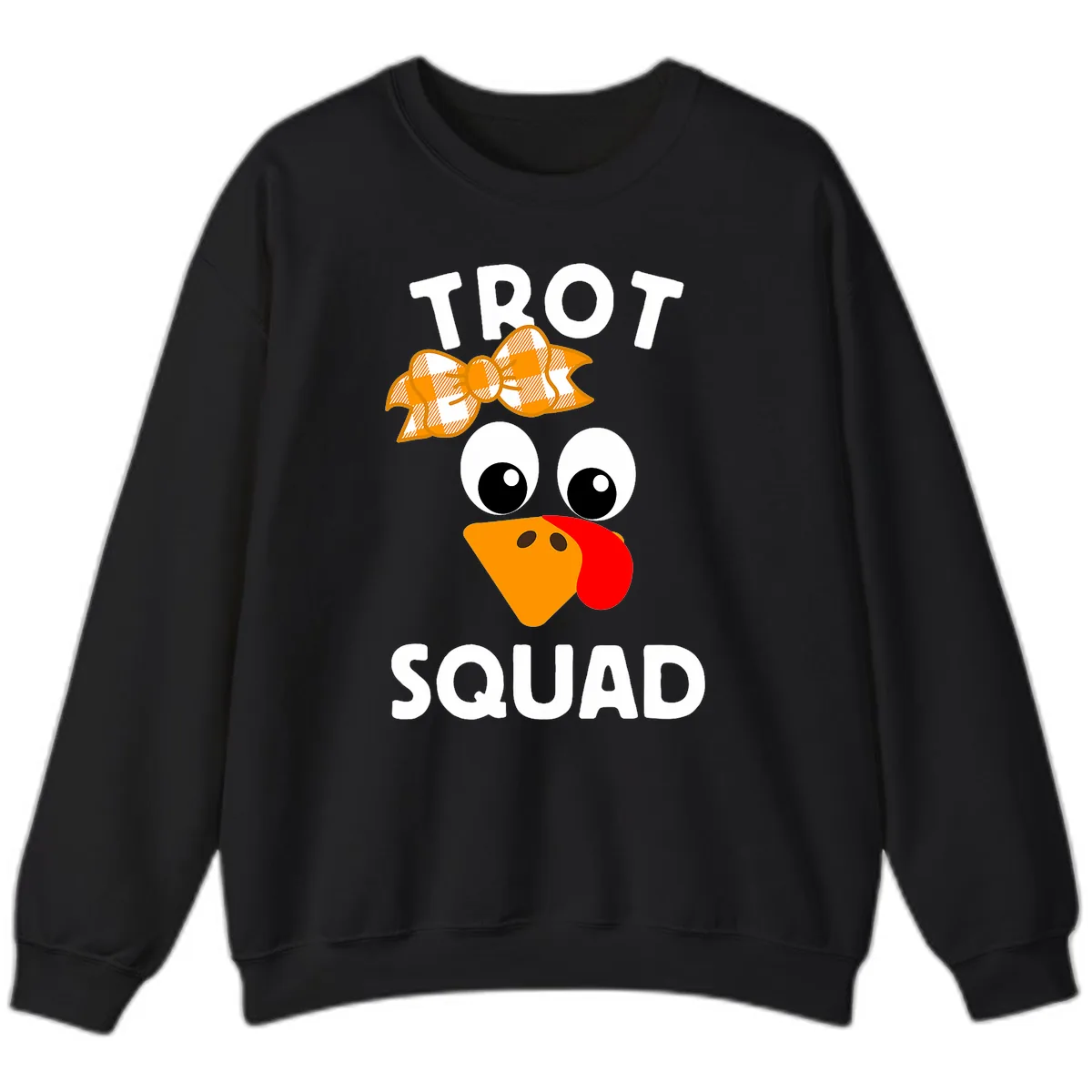 Turkey Trot Squad Design Sweatshirt in Black
