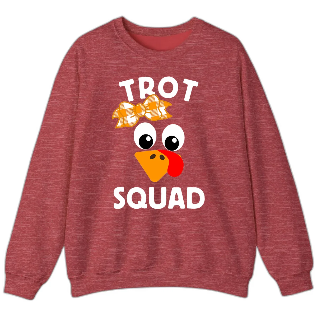 Turkey Trot Squad Design Sweatshirt in Heather Scarlet Red