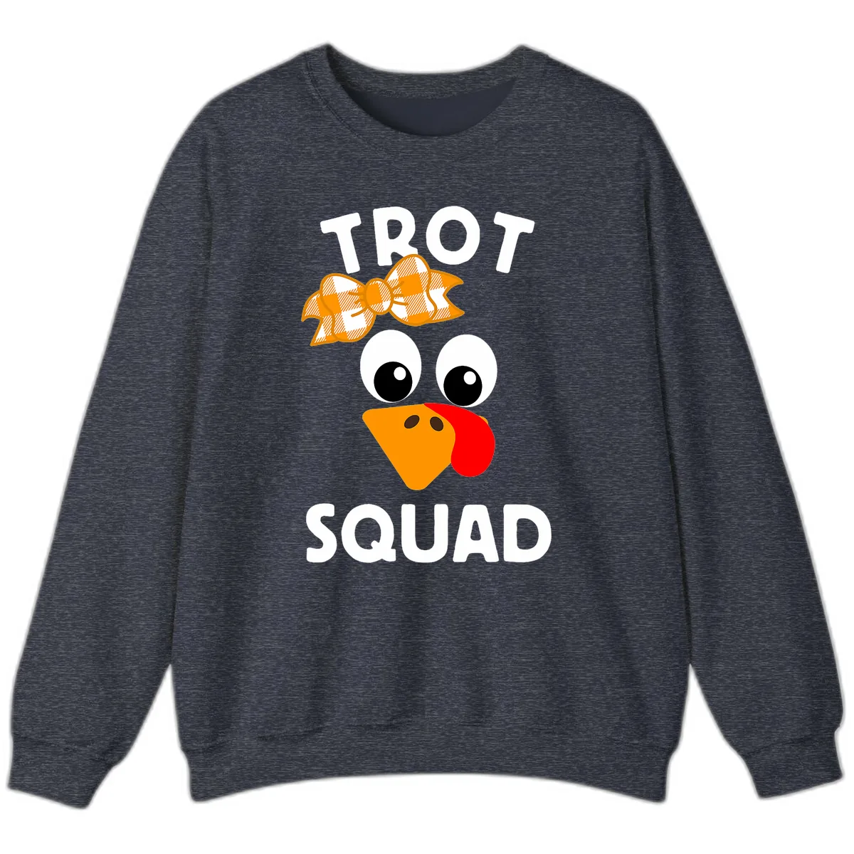 Turkey Trot Squad Design Sweatshirt in Heather Sport Dark Navy