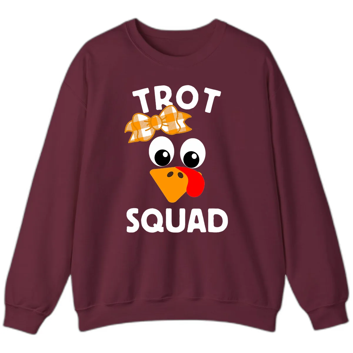 Turkey Trot Squad Design Sweatshirt in Maroon