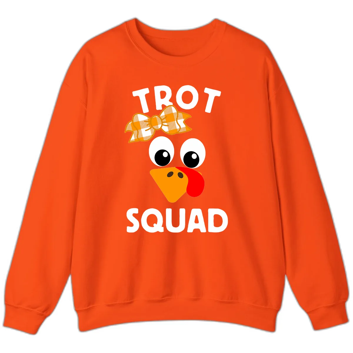 Turkey Trot Squad Design Sweatshirt in Orange