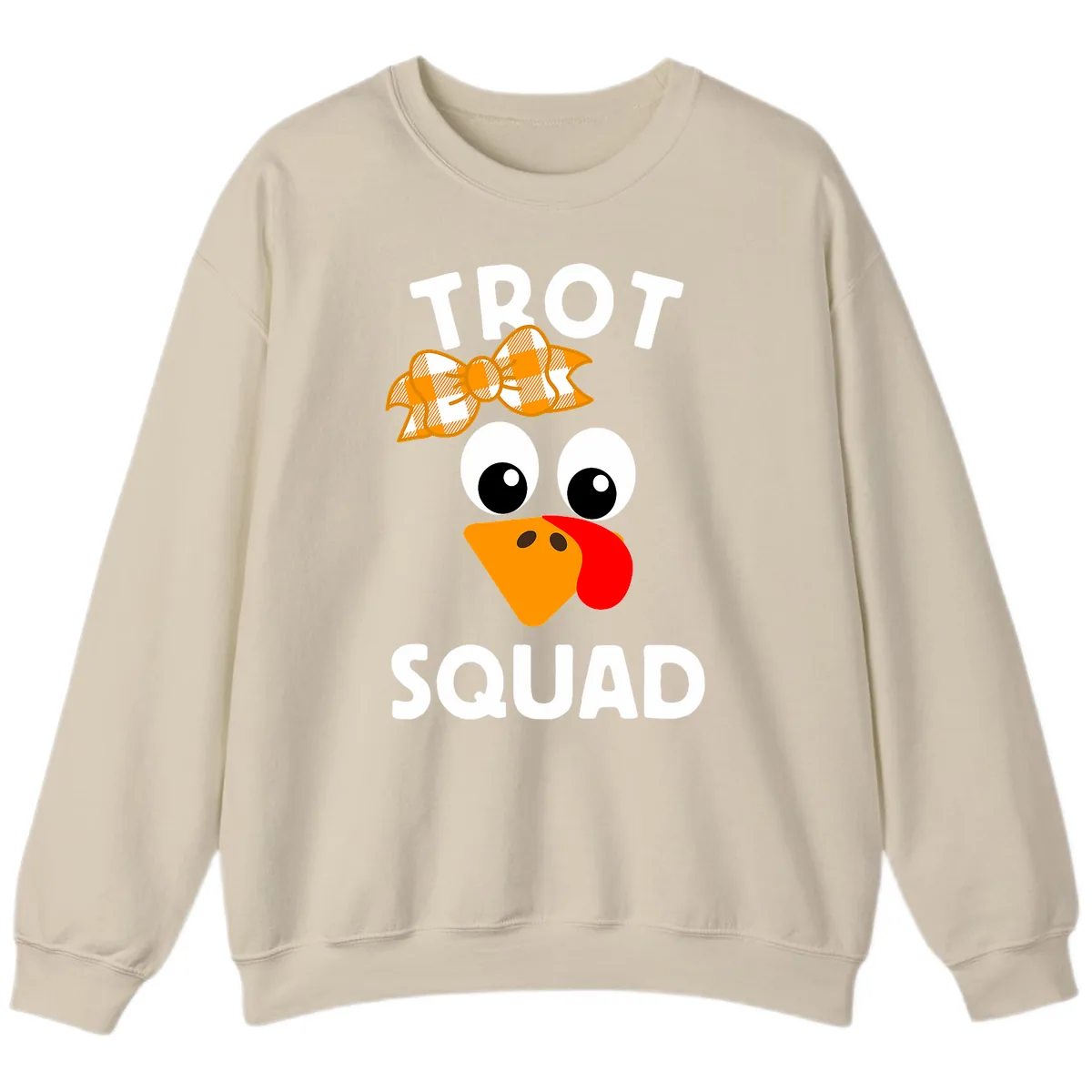 Turkey Trot Squad Design Sweatshirt in Sand