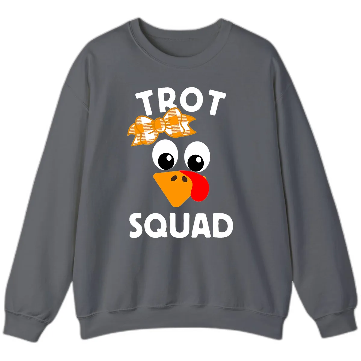 Turkey Trot Squad Design Sweatshirt in Charcoal