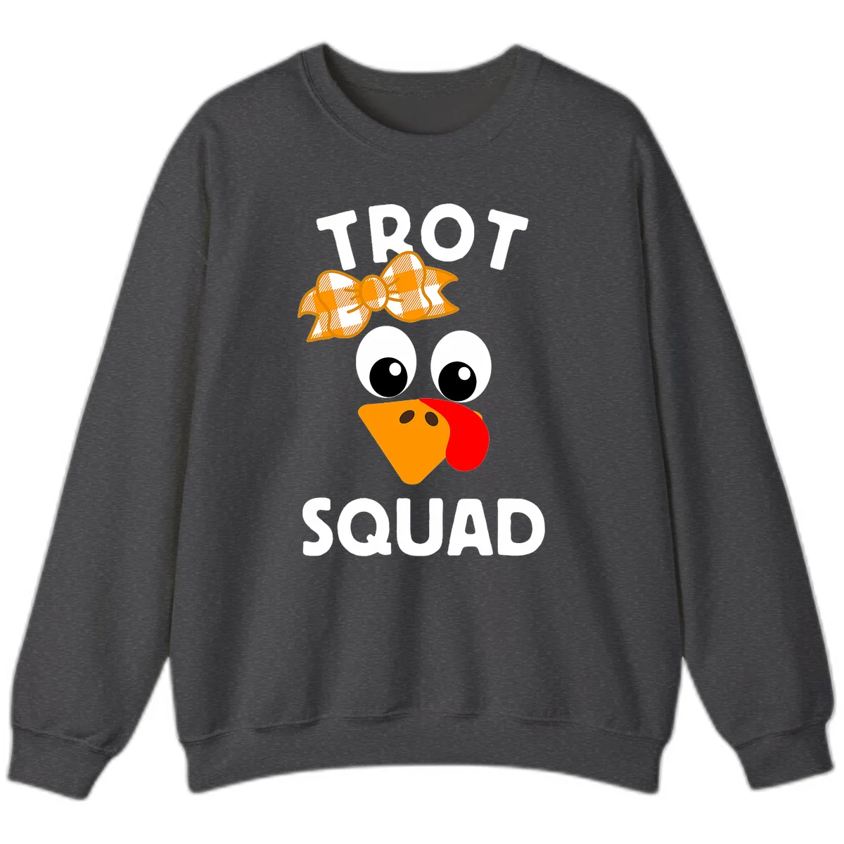Turkey Trot Squad Design Sweatshirt in Dark Heather