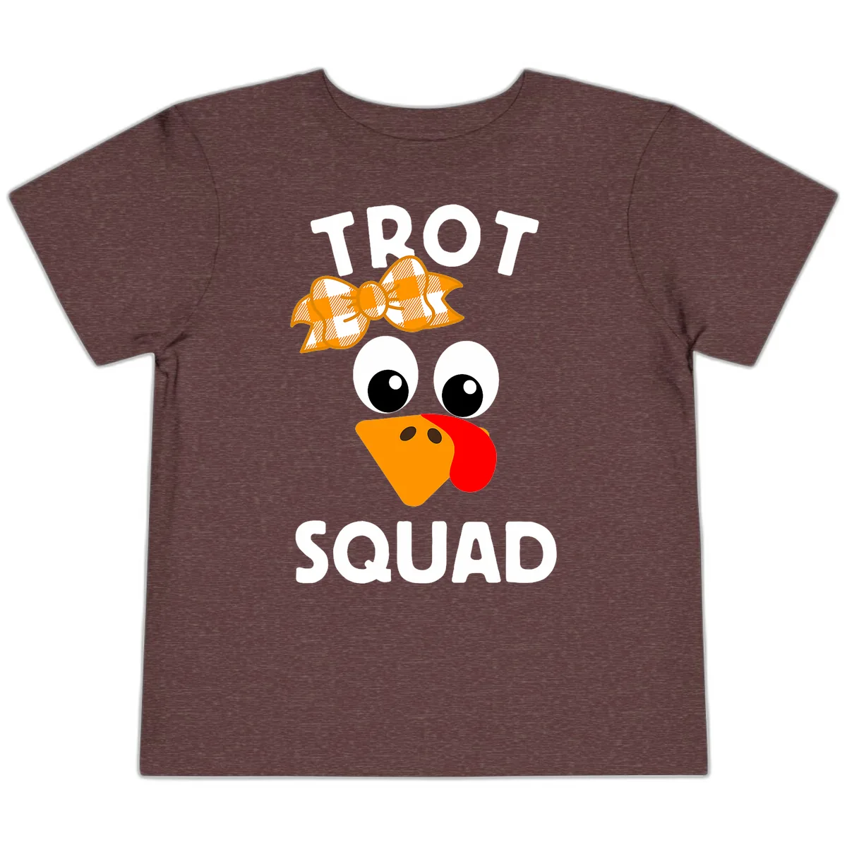Turkey Trot Squad Design Toddler T-Shirt in Heather Maroon