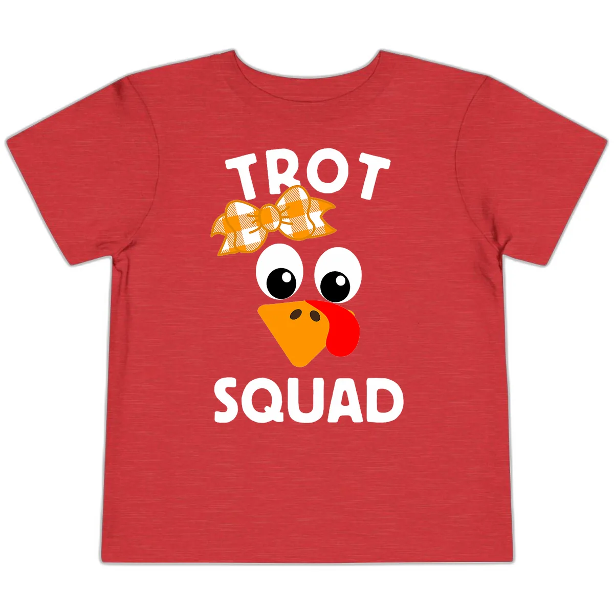 Turkey Trot Squad Design Toddler T-Shirt in Heather Red