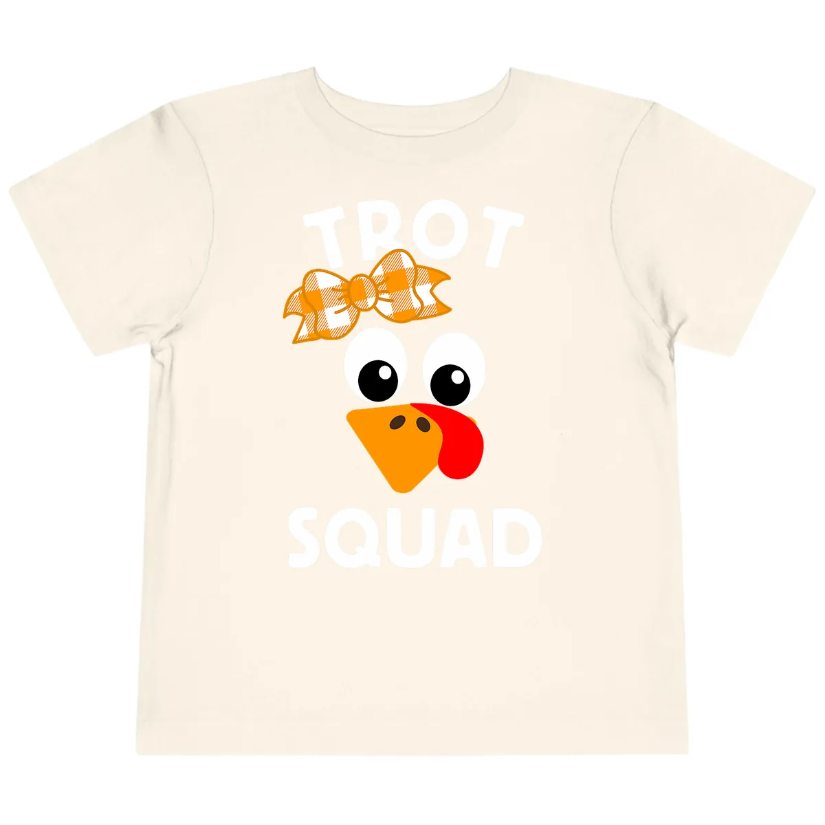Turkey Trot Squad Design Toddler T-Shirt in Natural