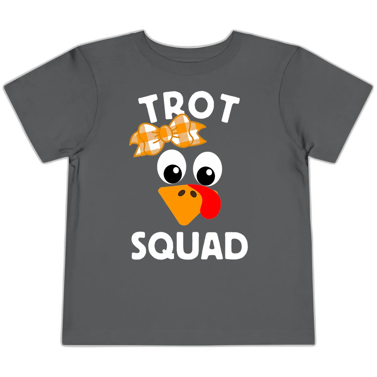 Turkey Trot Squad Design Toddler T-Shirt in Asphalt
