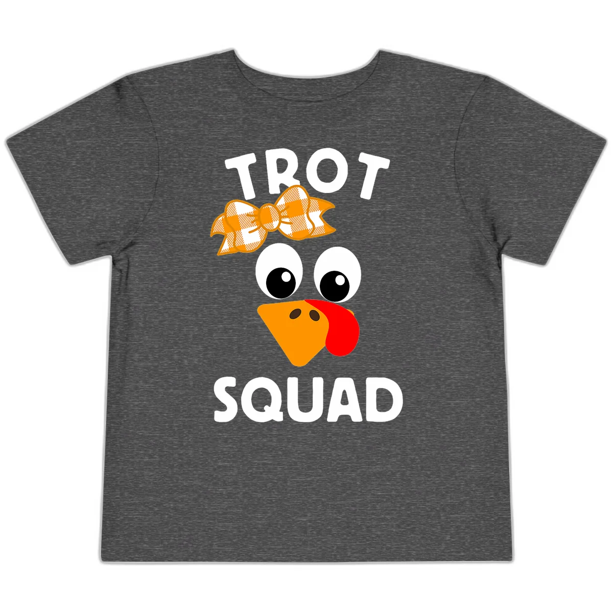 Turkey Trot Squad Design Toddler T-Shirt in Dark Heather Grey