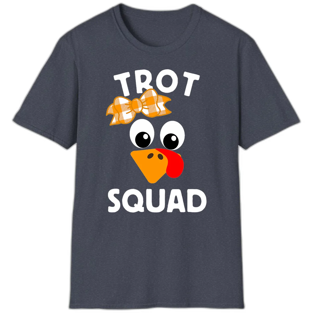 Turkey Trot Squad Design T-Shirt in Heather Navy