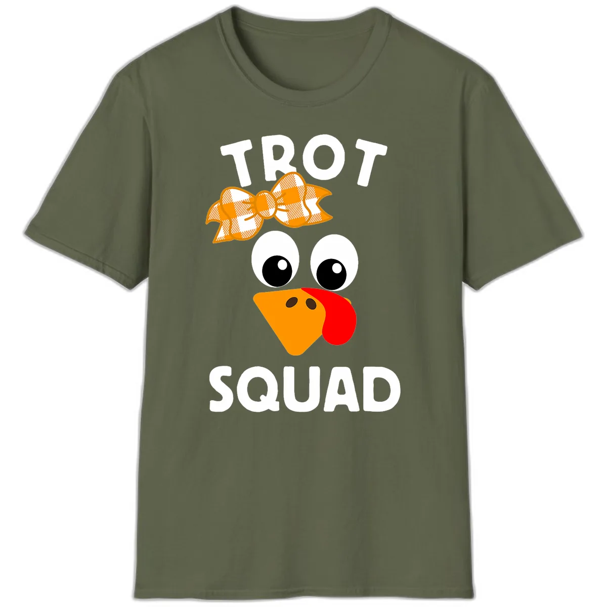 Turkey Trot Squad Design T-Shirt in Military Green