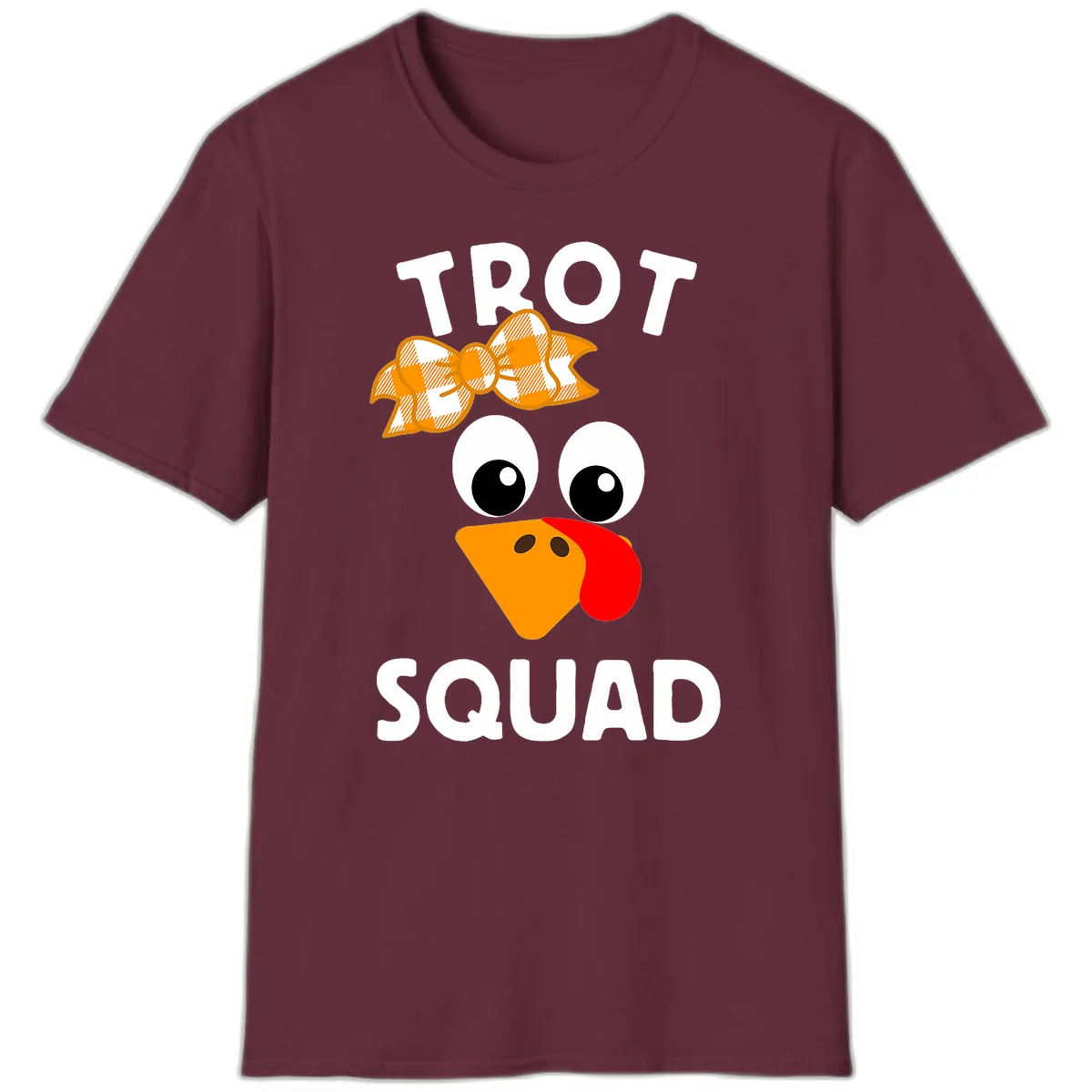 Turkey Trot Squad Design T-Shirt in Maroon