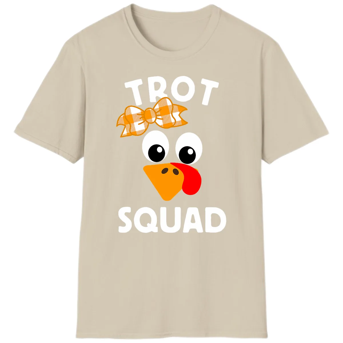 Turkey Trot Squad Design T-Shirt in Sand