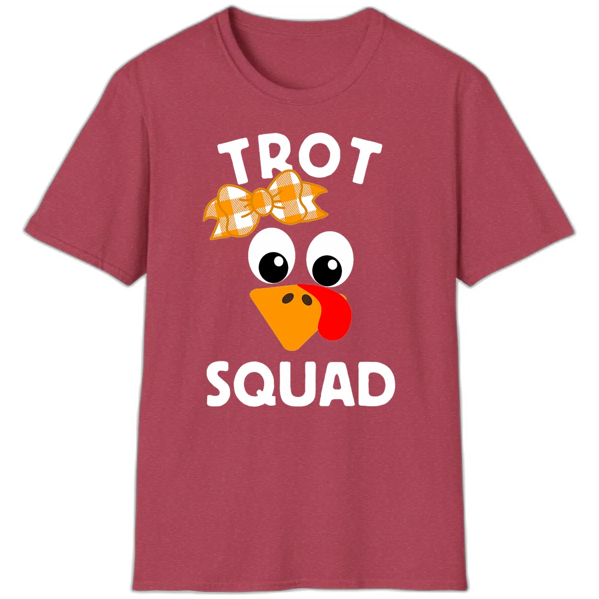 Turkey Trot Squad Design T-Shirt in Heather Cardinal