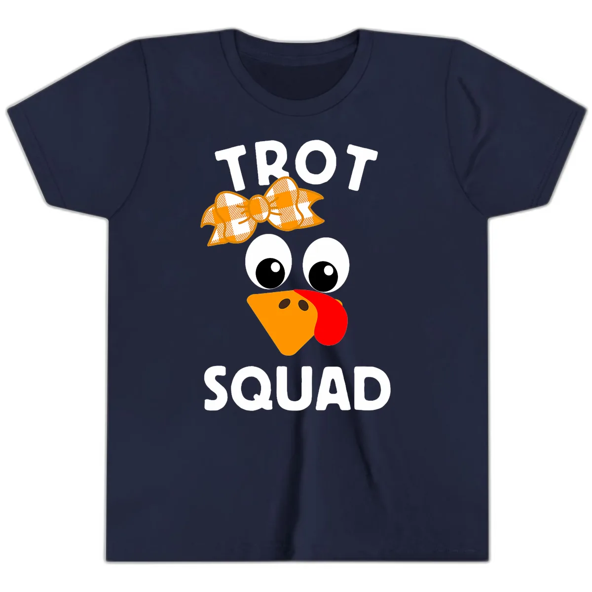 Turkey Trot Squad Design Youth T-Shirt in Navy