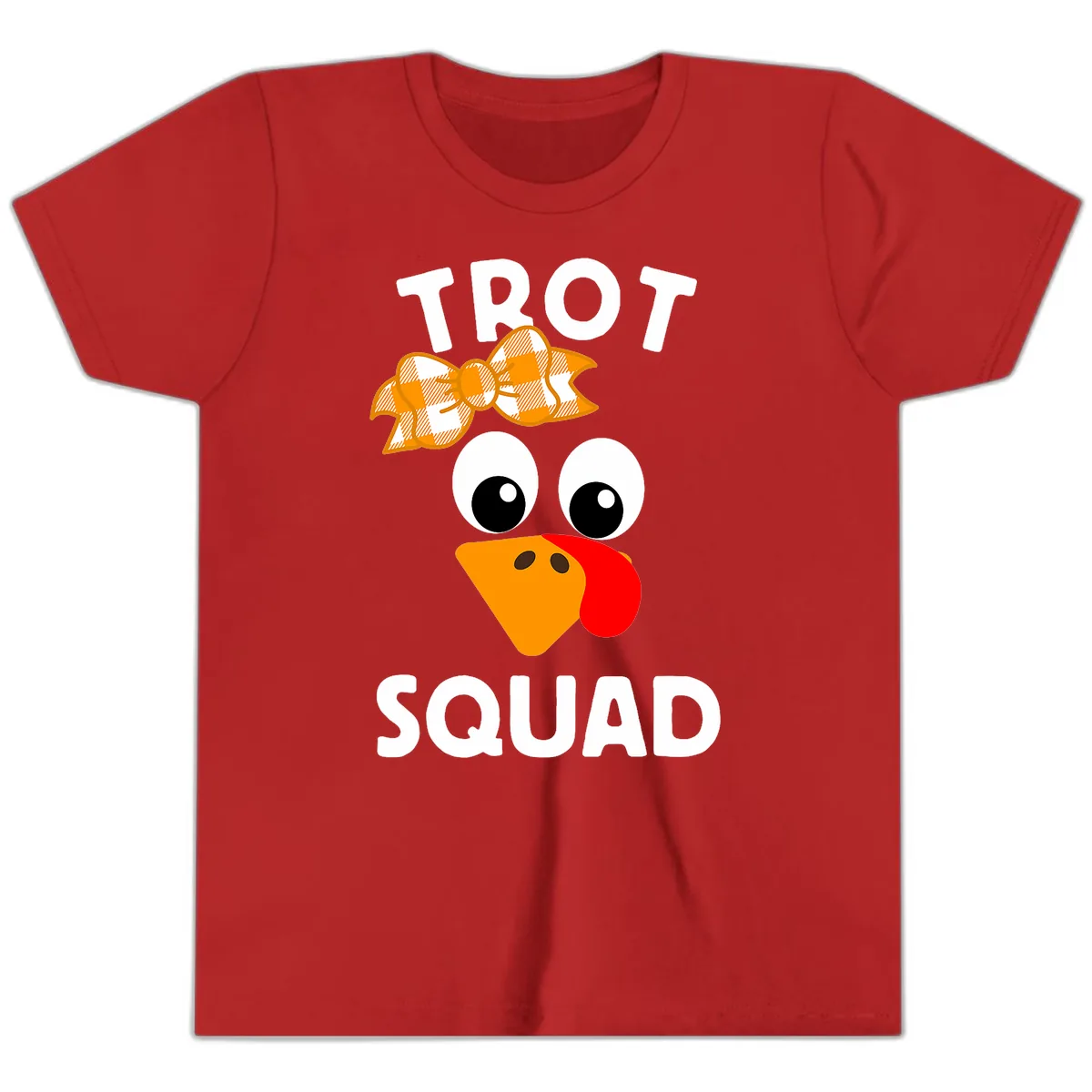 Turkey Trot Squad Design Youth T-Shirt in Red