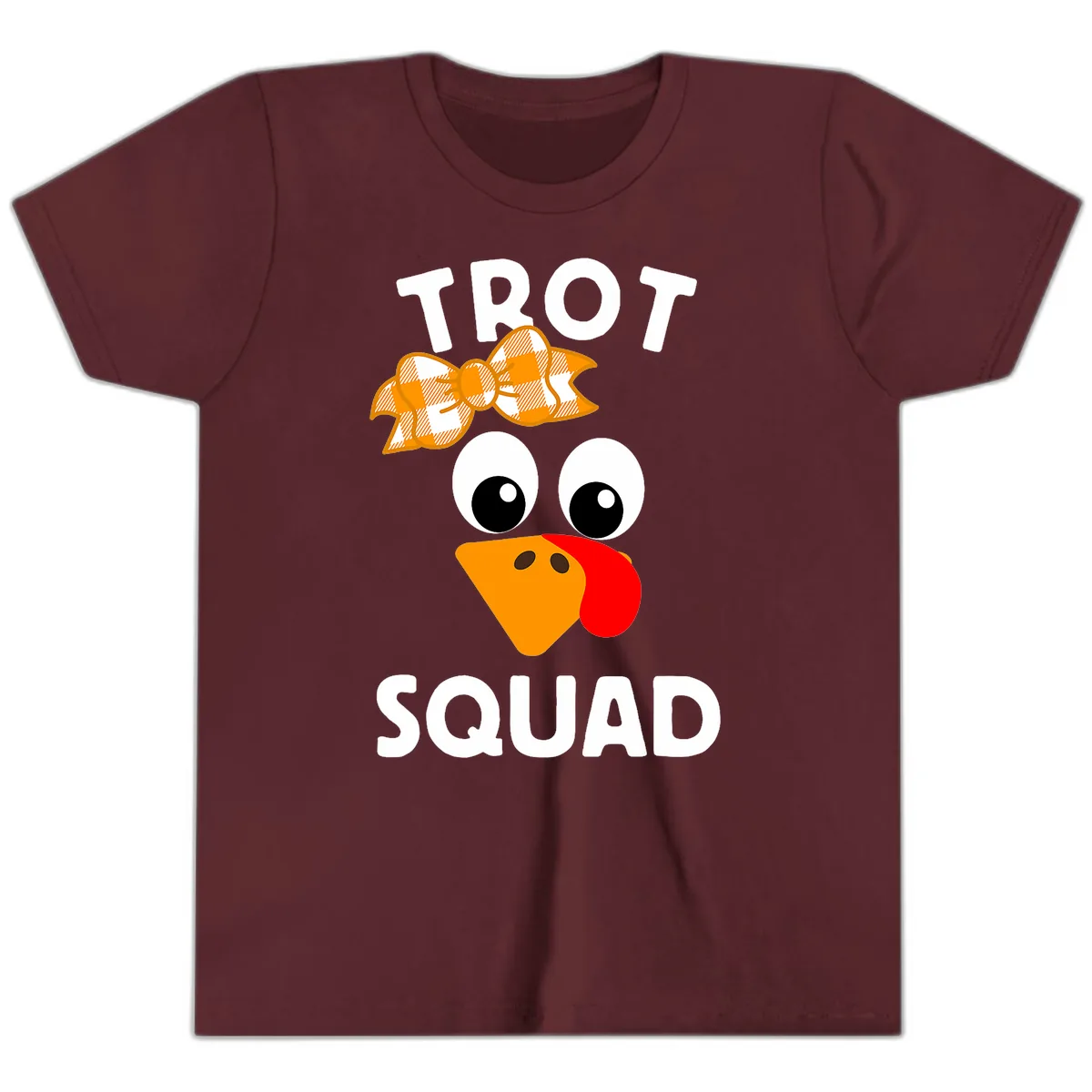 Turkey Trot Squad Design Youth T-Shirt in Maroon