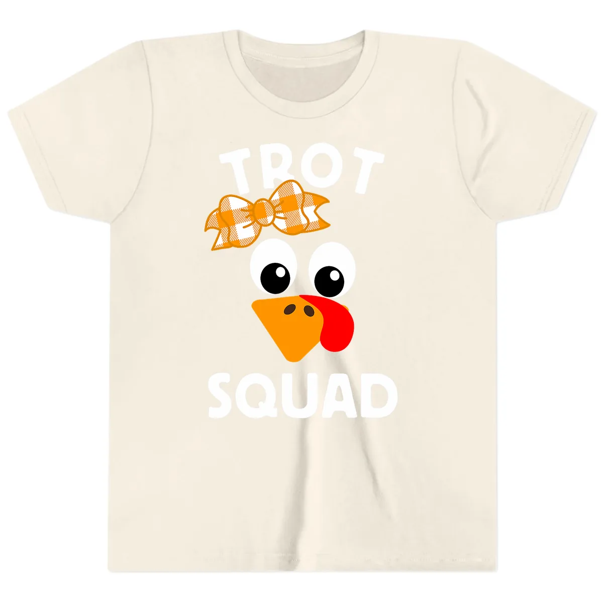 Turkey Trot Squad Design Youth T-Shirt in Natural
