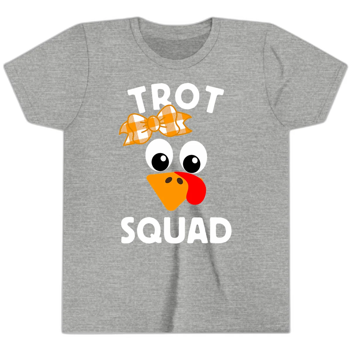 Turkey Trot Squad Design Youth T-Shirt in Athletic Heather