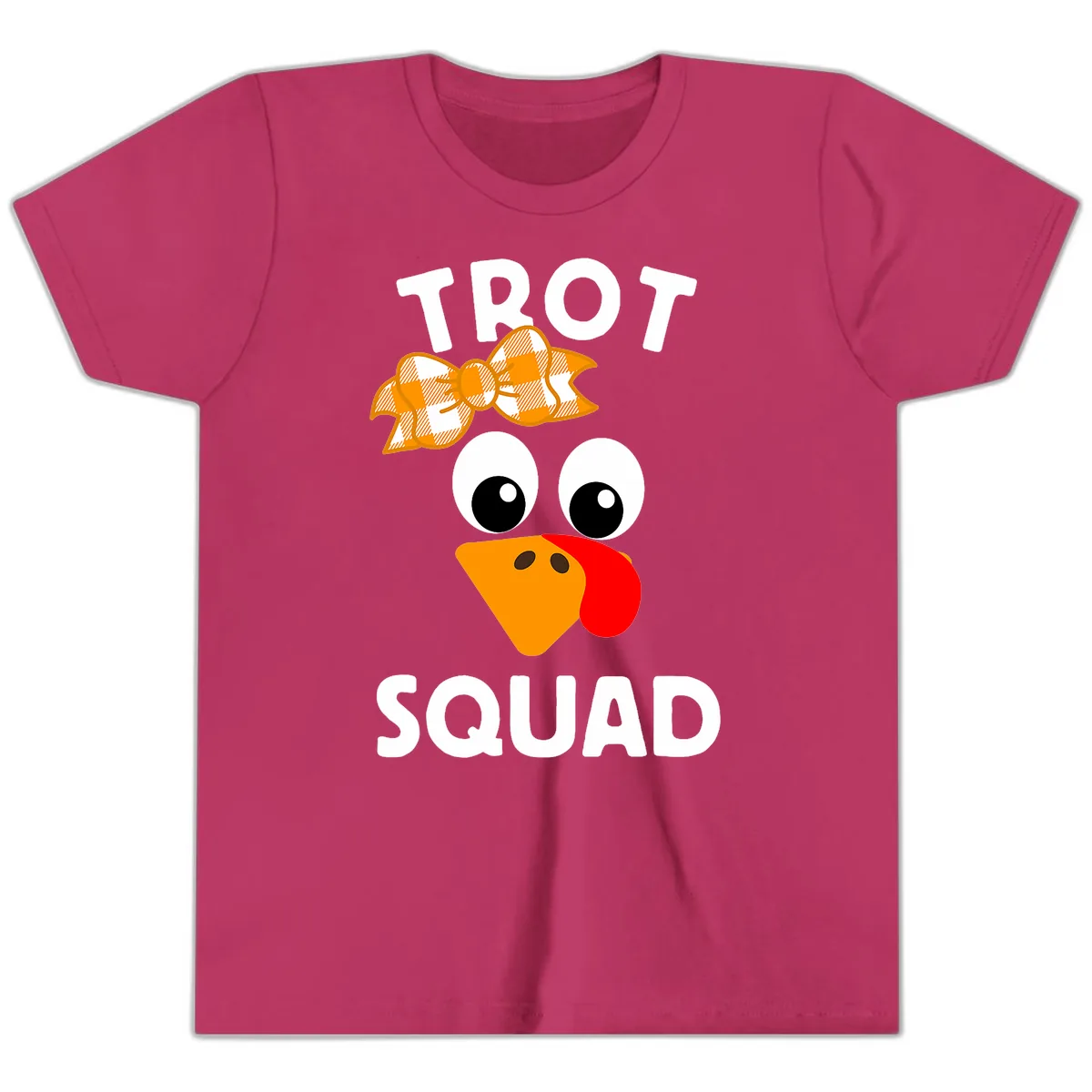 Turkey Trot Squad Design Youth T-Shirt in Berry