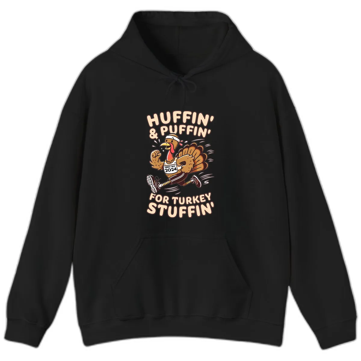Huffin & Puffin For Turkey Stuffin Hoodie in Black