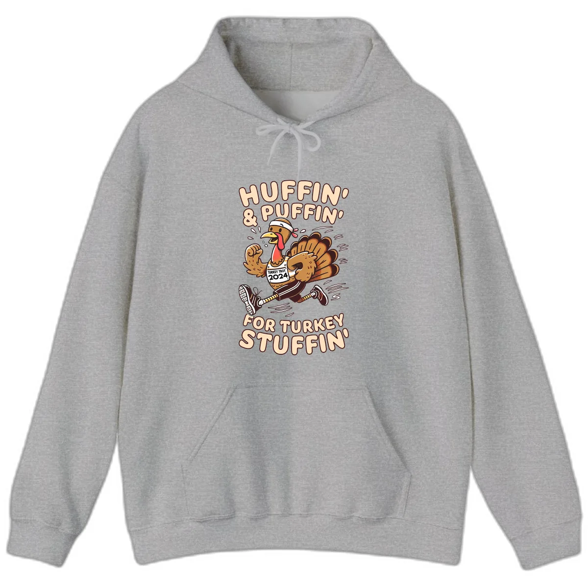 Huffin & Puffin For Turkey Stuffin Hoodie in Sport Grey