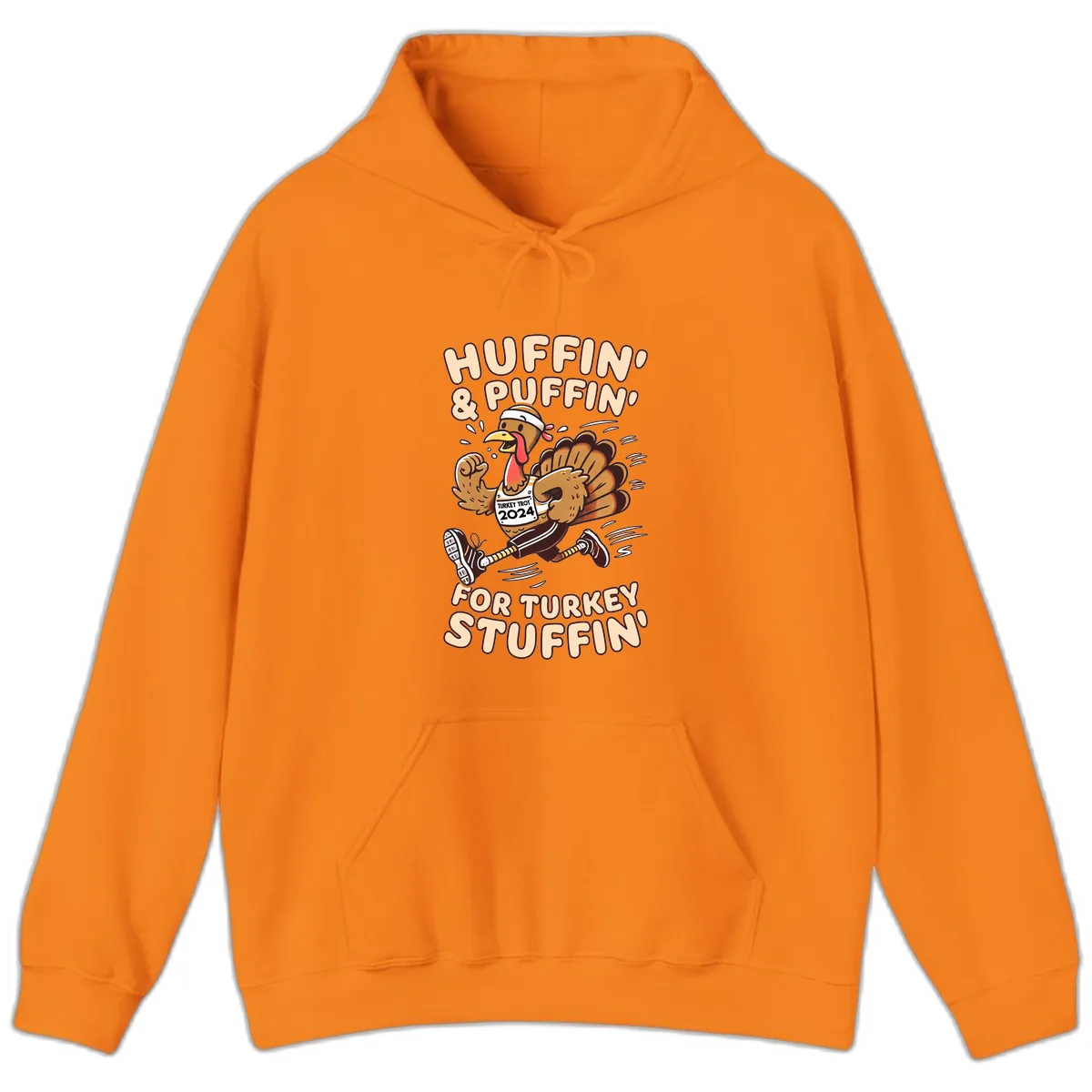 Huffin & Puffin For Turkey Stuffin Hoodie in Safety Orange