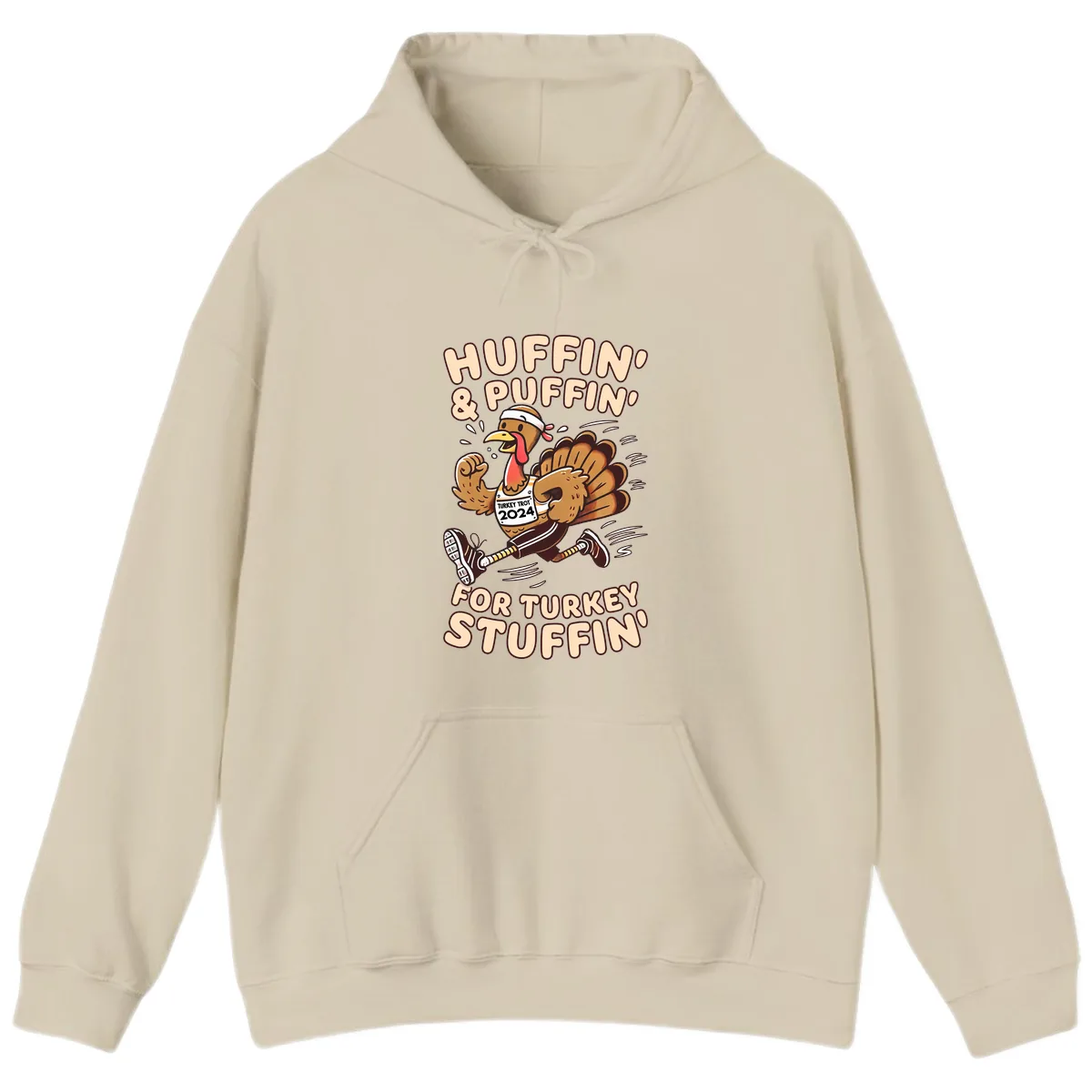 Huffin & Puffin For Turkey Stuffin Hoodie in Sand