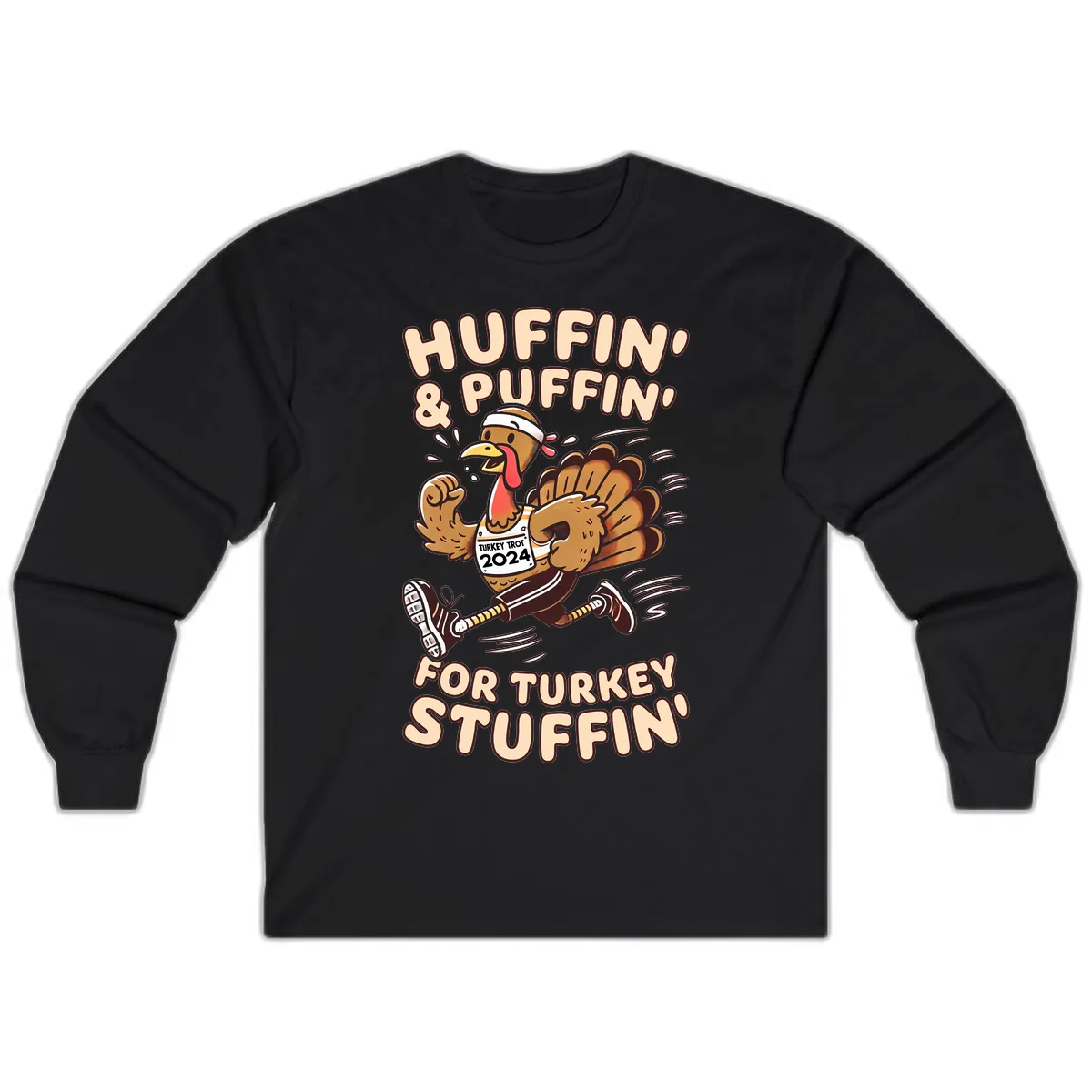 Huffin & Puffin For Turkey Stuffin Long Sleeve in Black
