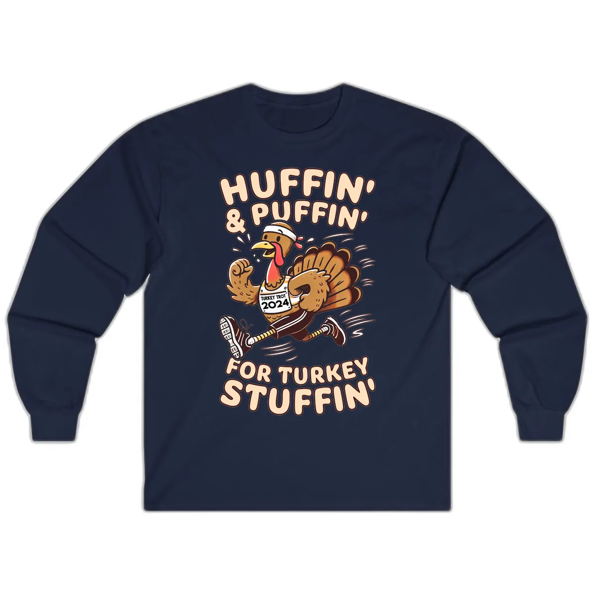 Huffin & Puffin For Turkey Stuffin Long Sleeve in Navy