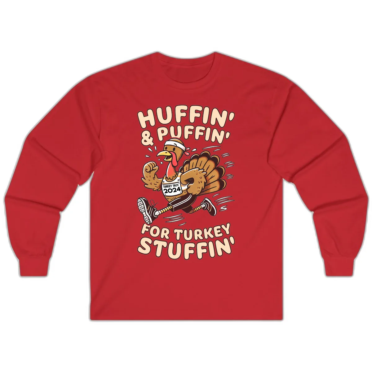 Huffin & Puffin For Turkey Stuffin Long Sleeve in Red