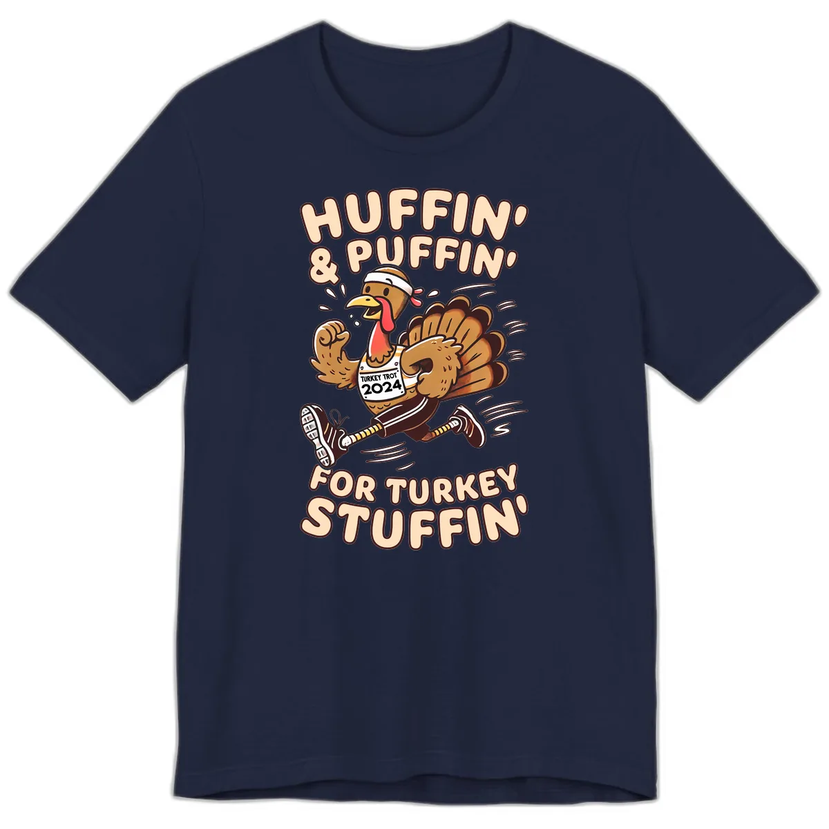 Huffin & Puffin For Turkey Stuffin Premium T-Shirt in Navy