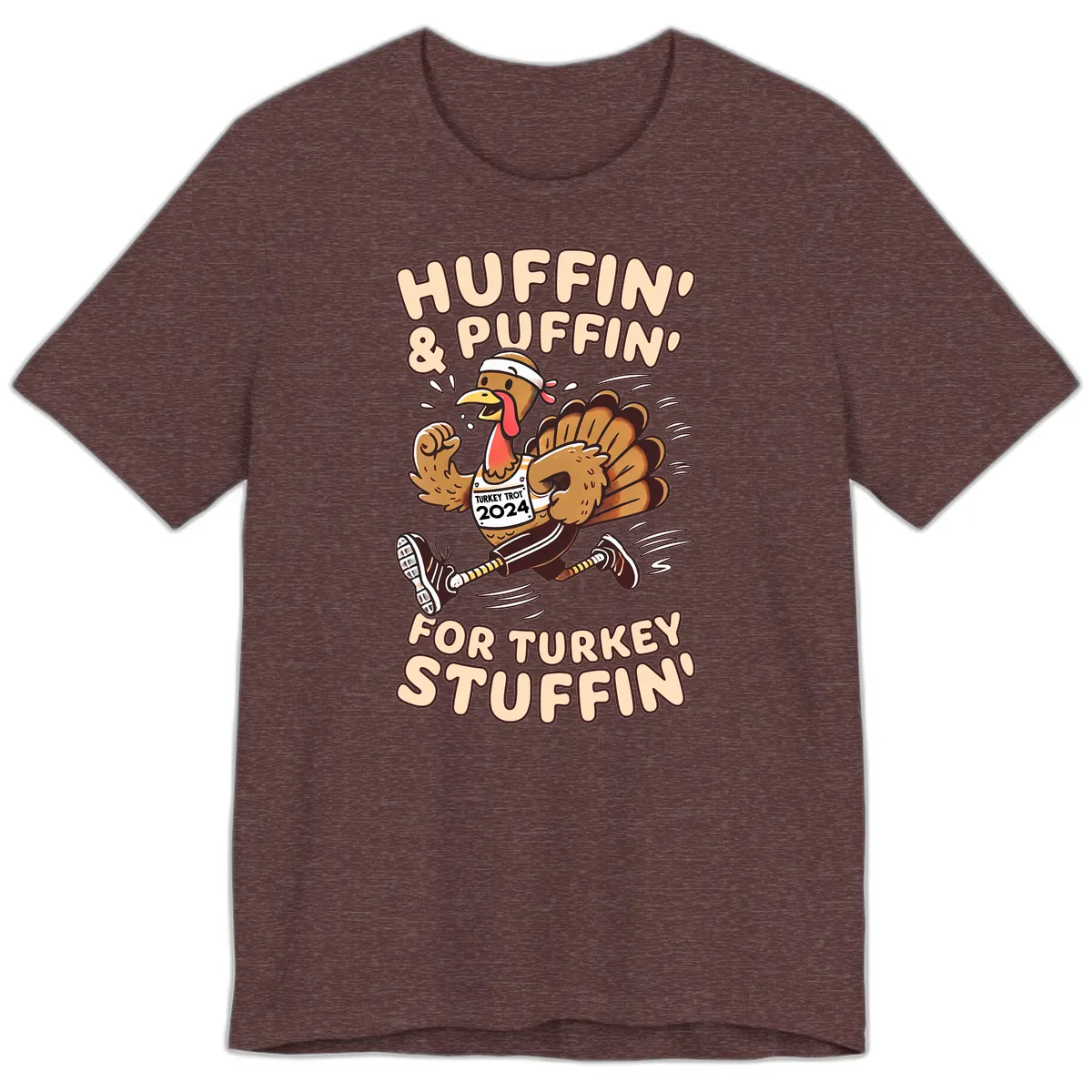 Huffin & Puffin For Turkey Stuffin Premium T-Shirt in Heather Maroon
