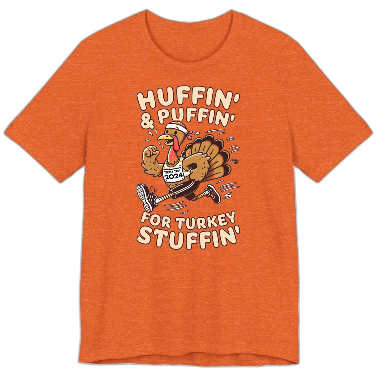 Huffin & Puffin For Turkey Stuffin Premium T-Shirt in Heather Orange