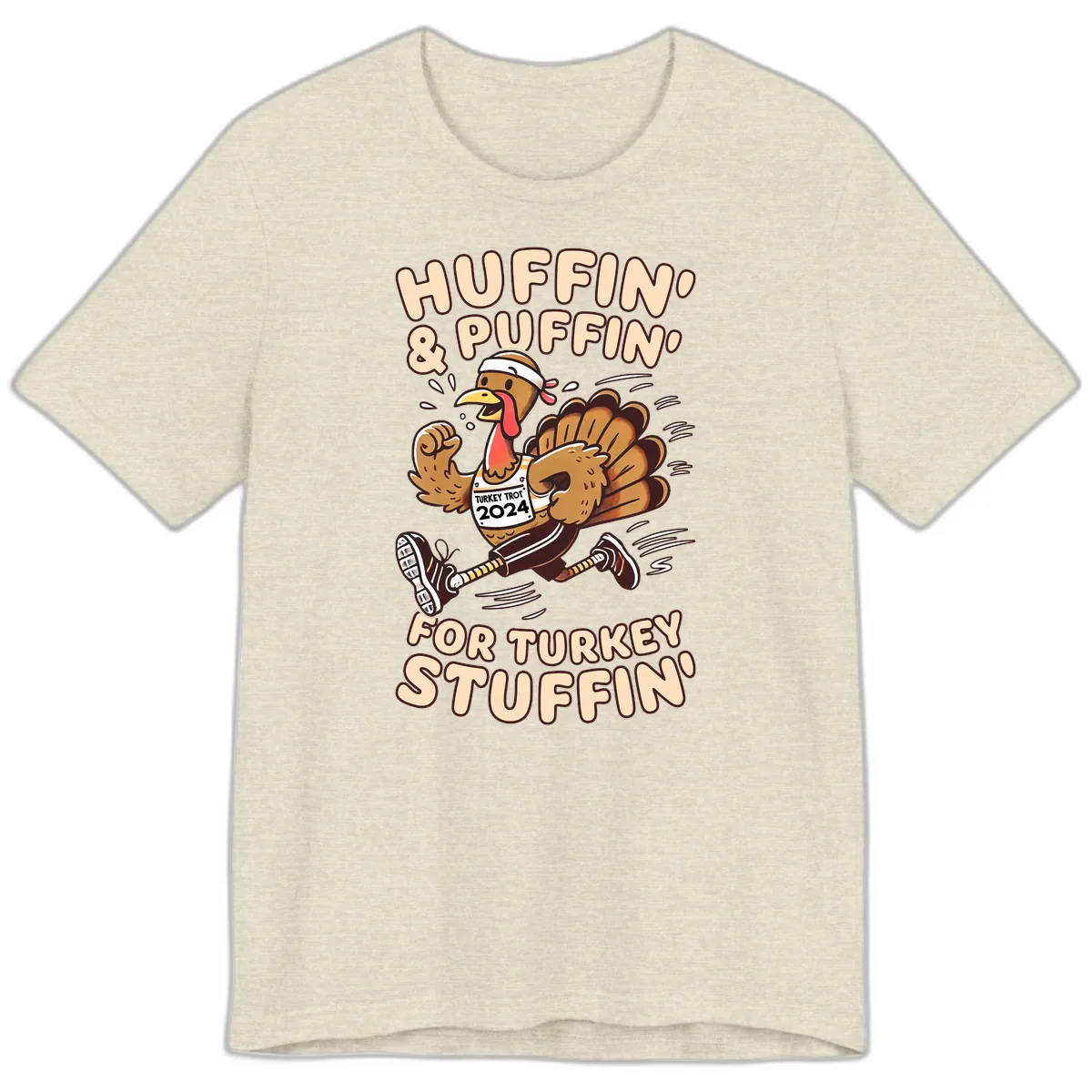Huffin & Puffin For Turkey Stuffin Premium T-Shirt in Heather Prism Natural