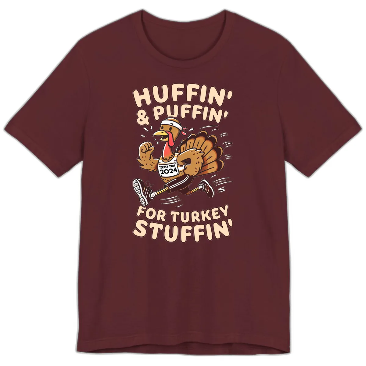 Huffin & Puffin For Turkey Stuffin Premium T-Shirt in Maroon