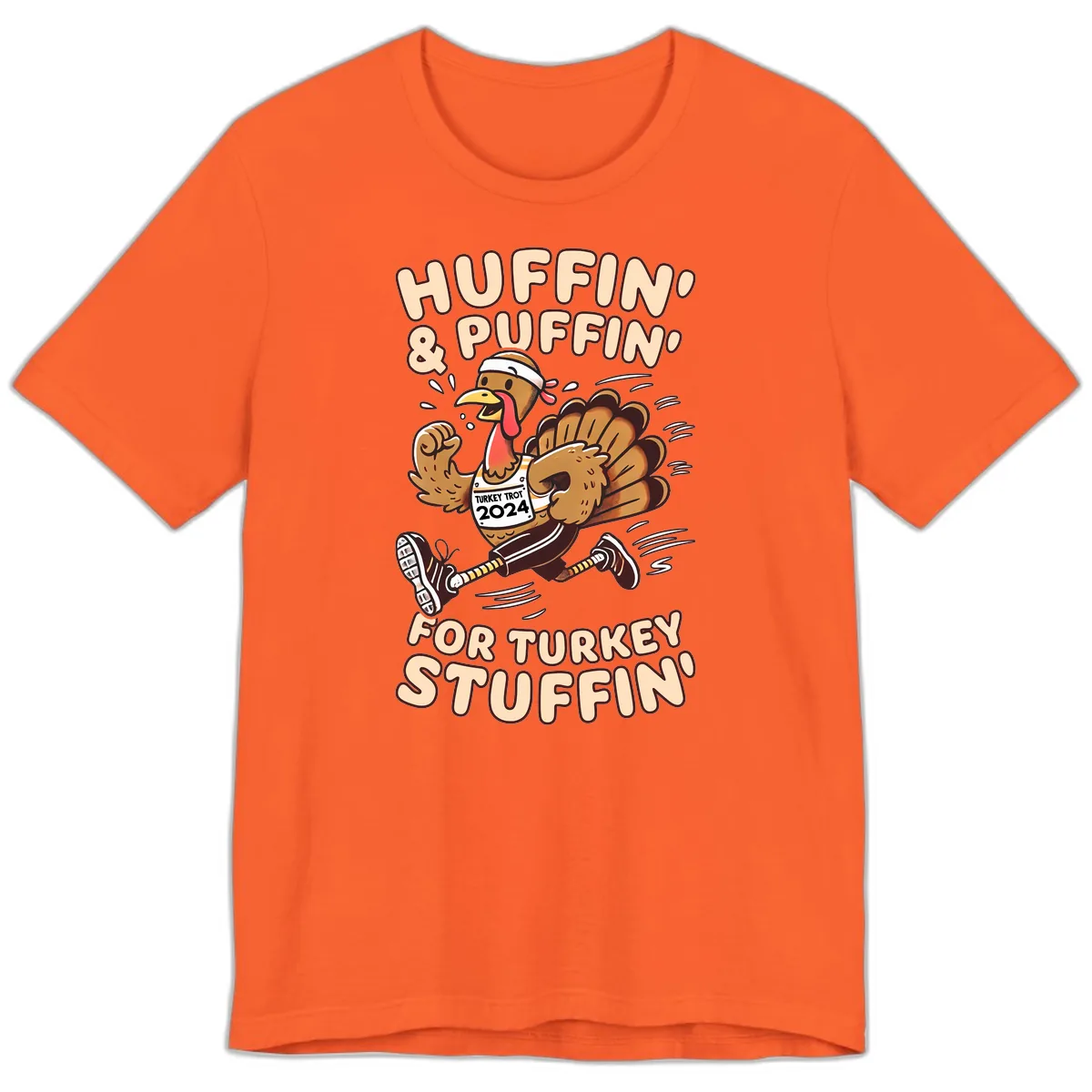 Huffin & Puffin For Turkey Stuffin Premium T-Shirt in Orange