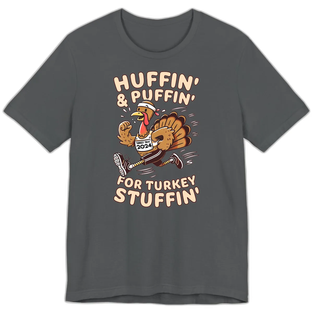 Huffin & Puffin For Turkey Stuffin Premium T-Shirt in Asphalt