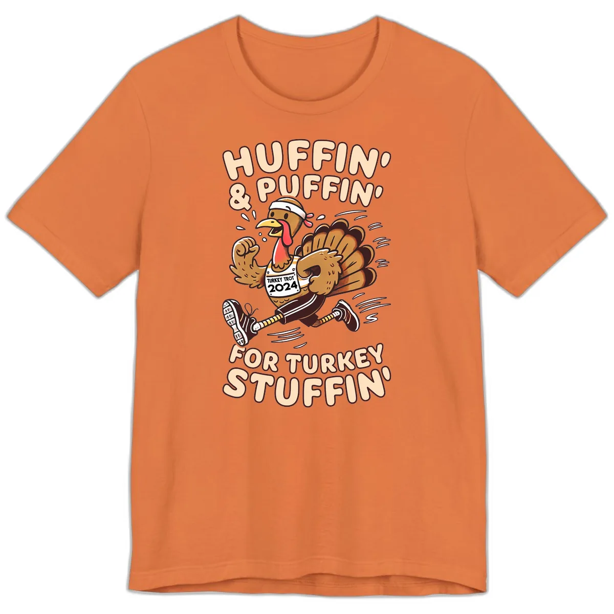 Huffin & Puffin For Turkey Stuffin Premium T-Shirt in Burnt Orange
