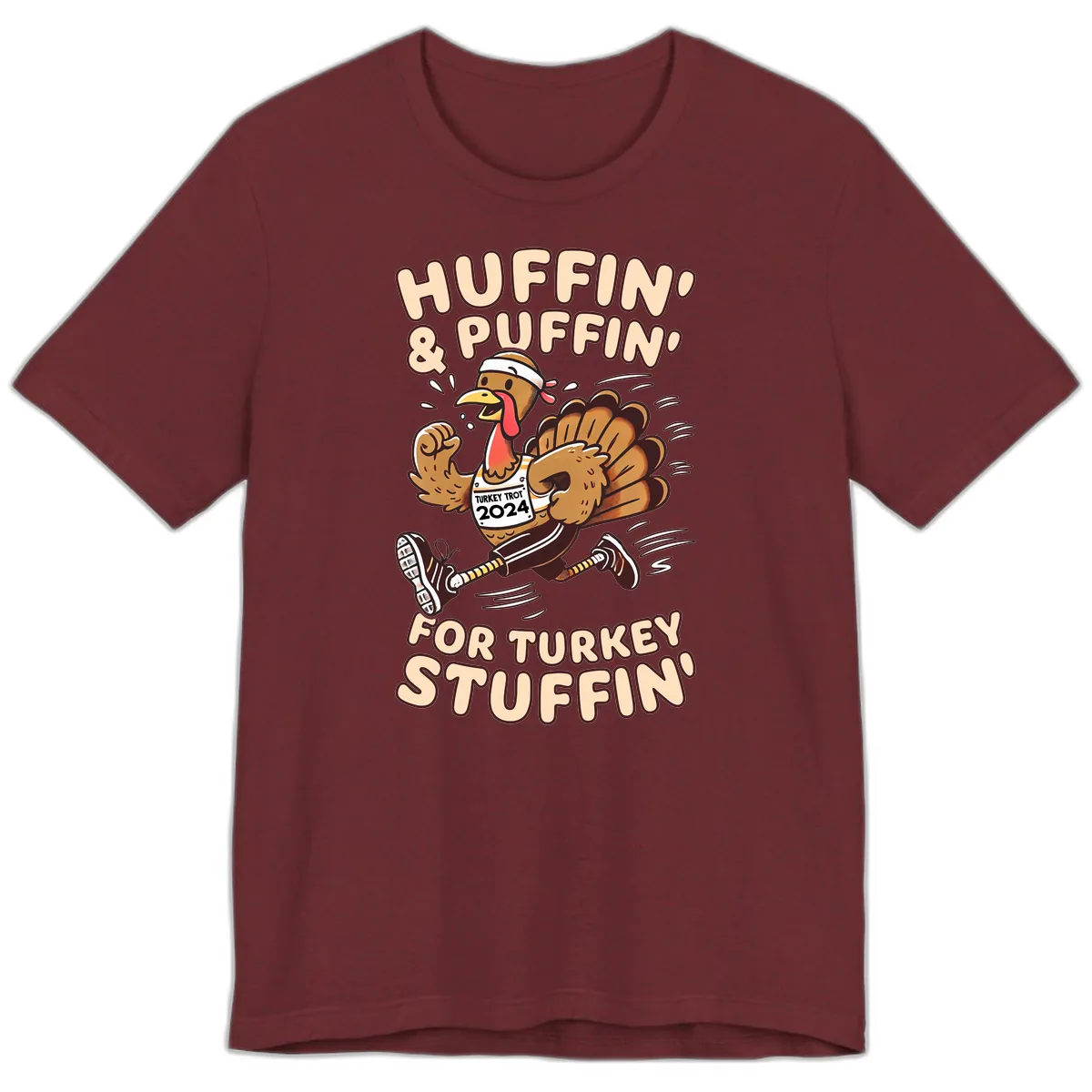Huffin & Puffin For Turkey Stuffin Premium T-Shirt in Heather Cardinal