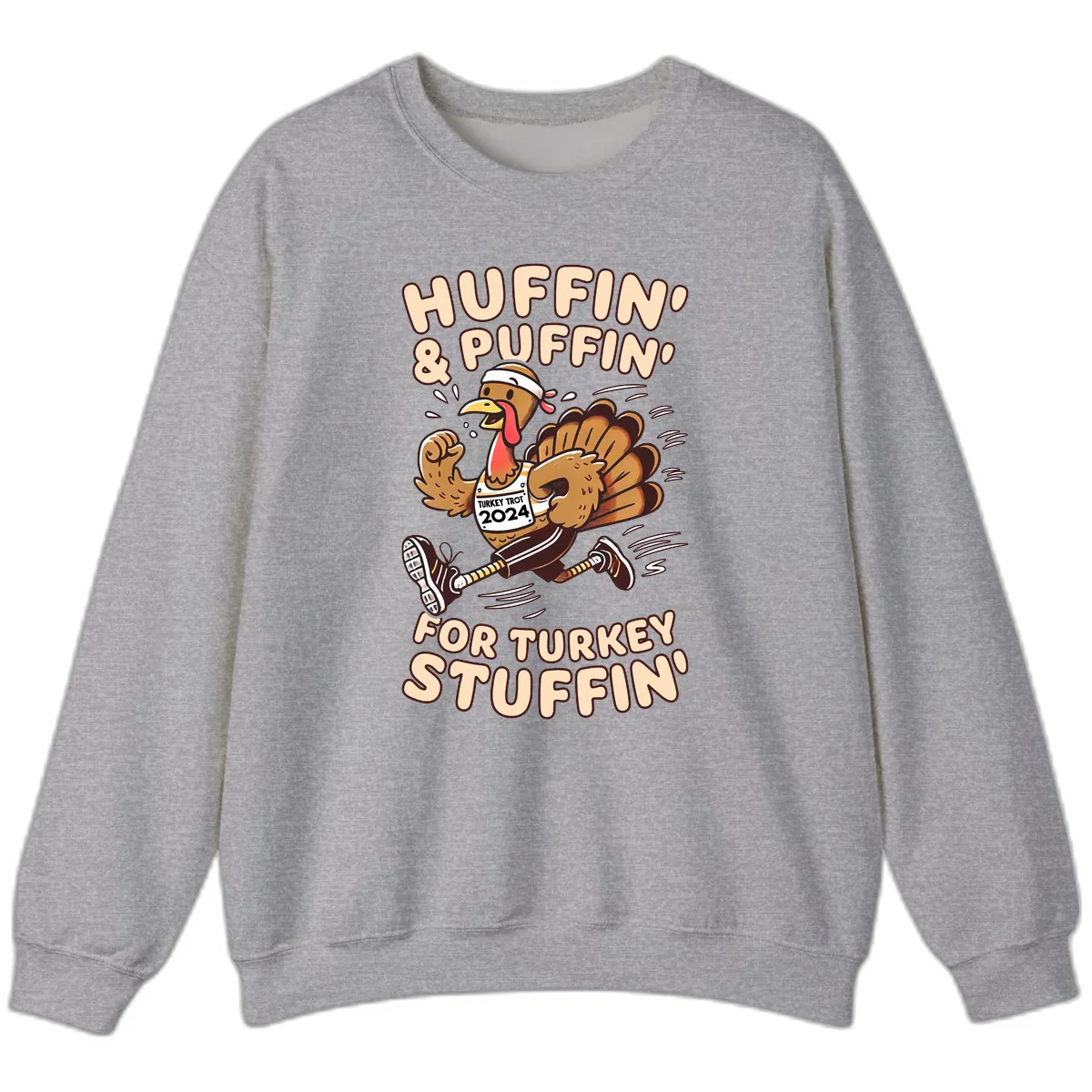 Huffin & Puffin For Turkey Stuffin Sweatshirt in Sport Grey
