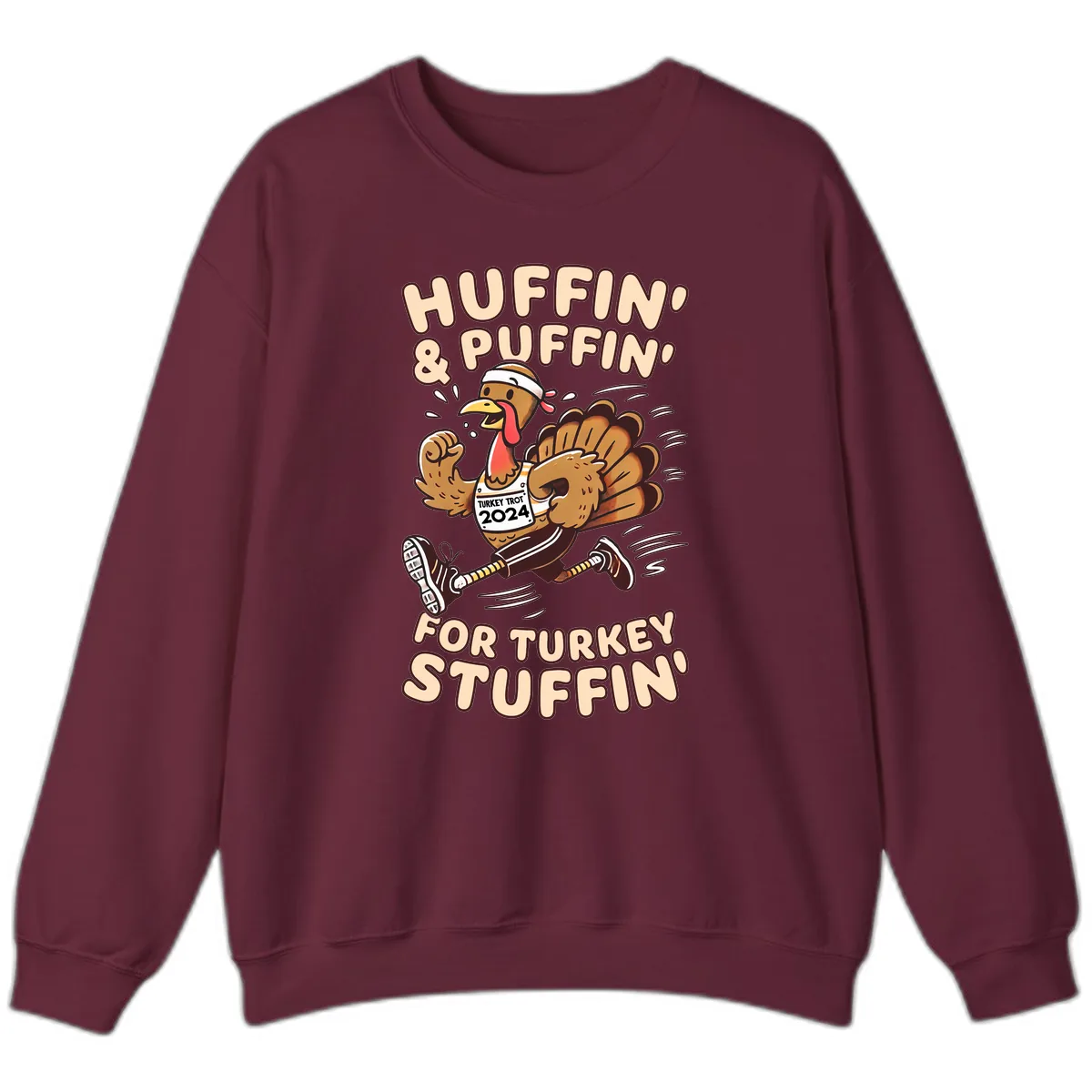 Huffin & Puffin For Turkey Stuffin Sweatshirt in Maroon