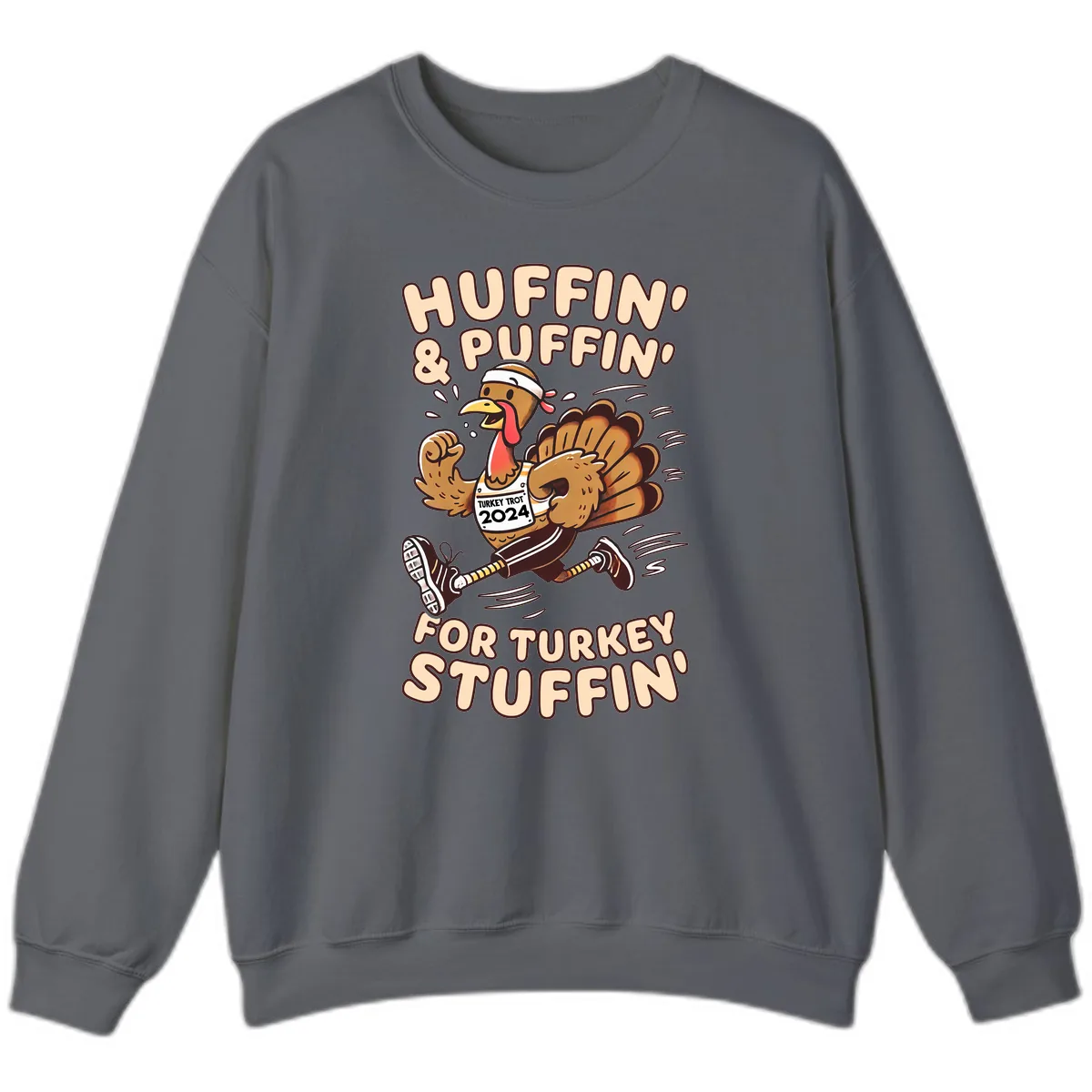 Huffin & Puffin For Turkey Stuffin Sweatshirt in Charcoal