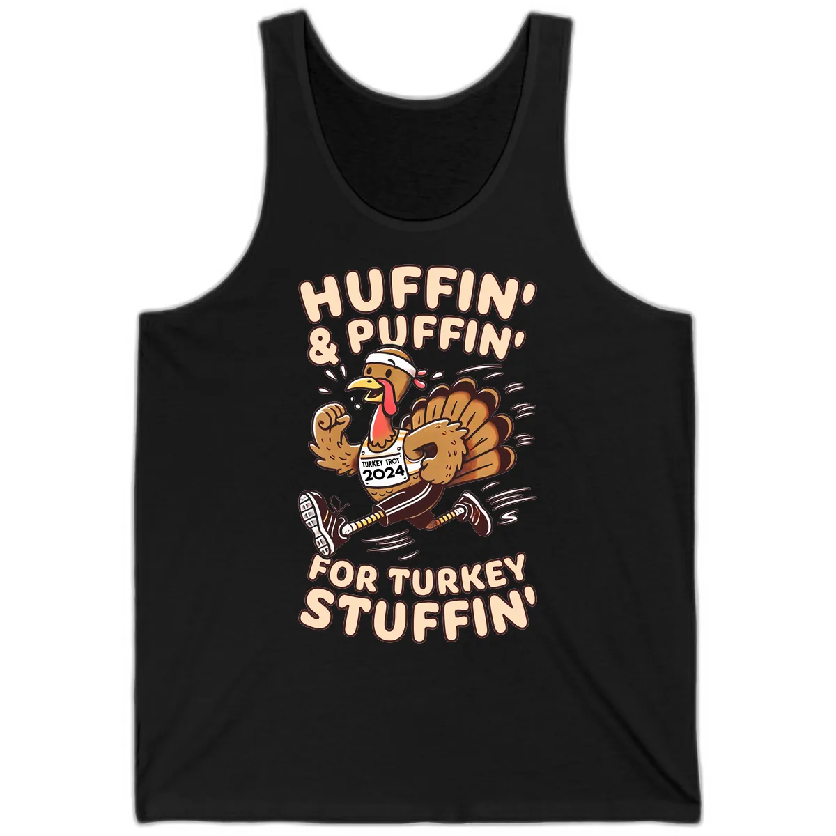 Huffin & Puffin For Turkey Stuffin Tank in Black