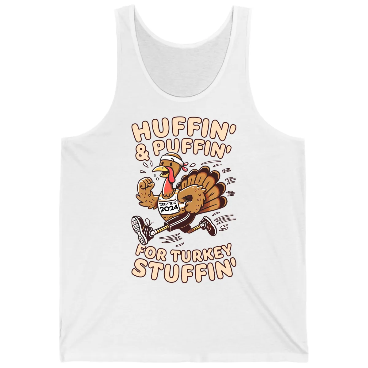 Huffin & Puffin For Turkey Stuffin Tank in White