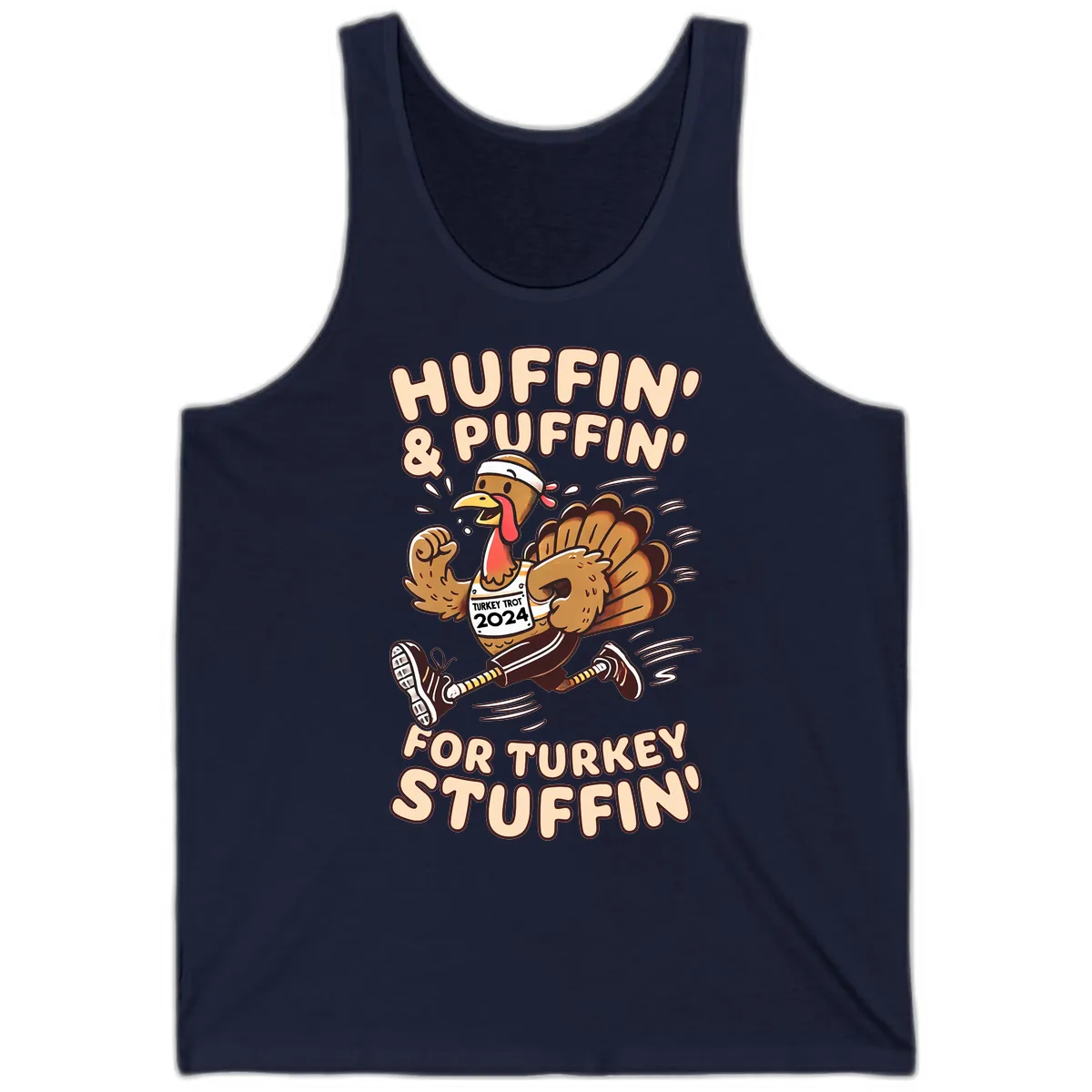 Huffin & Puffin For Turkey Stuffin Tank in Navy