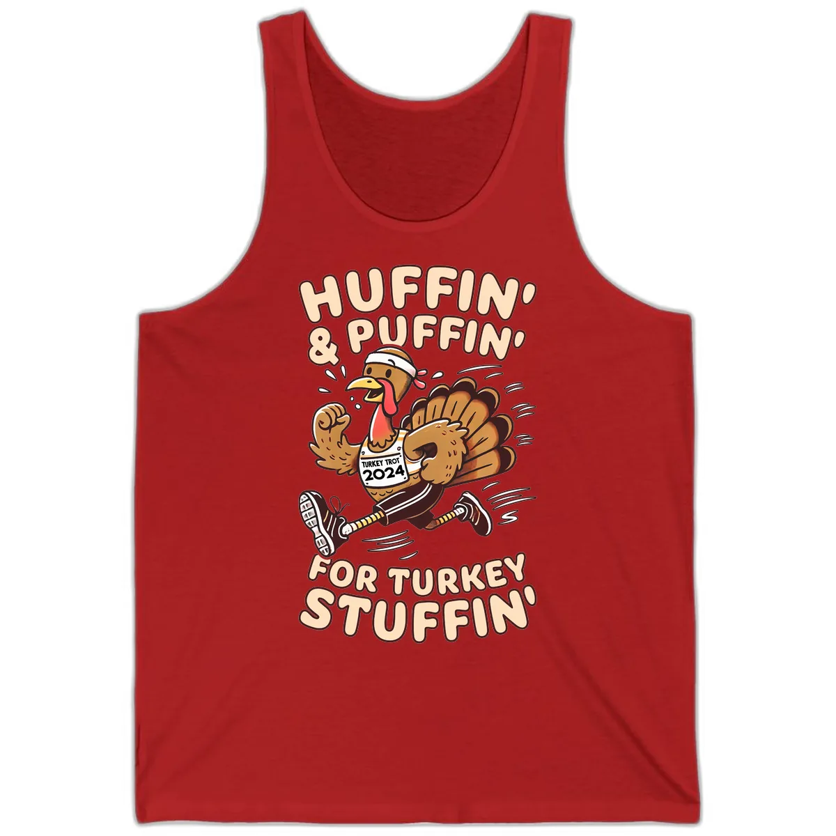 Huffin & Puffin For Turkey Stuffin Tank in Red