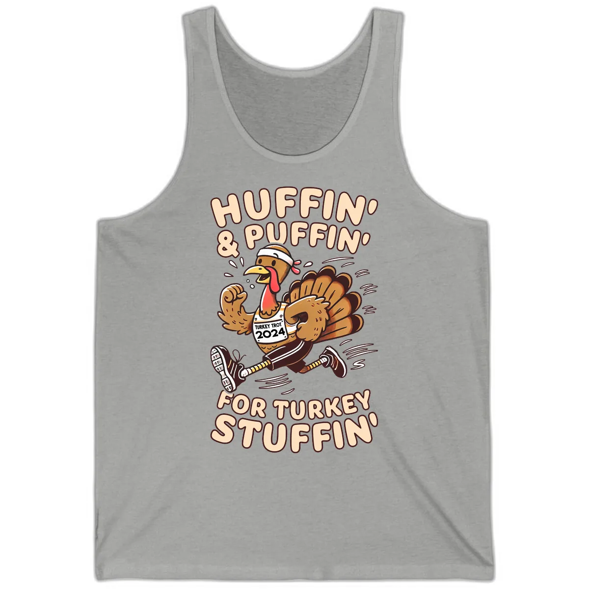 Huffin & Puffin For Turkey Stuffin Tank in Athletic Heather